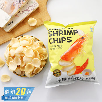 On the 9th, mustard seaweed original flavor fresh shrimp slices Office anti-greediness snacks online popular online chasing drama puffed casual snacks 68g