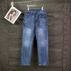 Nanyou High-End Version of Ralph Lauren's New Spring/Summer Vintage Plain Color Couple's Style Washed Loose Jeans