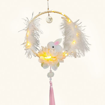 Luminous Antique Feather Jade Rabbit Flower Lantern DIY Material Package Night Market Street Stall Lantern Palace Lantern Wholesale E18