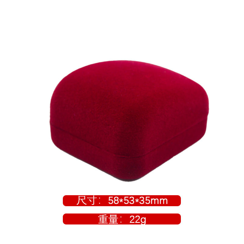 High-grade Arc Top Ring Box Flocking Steamed Bread Jewelry Box Earrings Small Pendant Storage Box Jewelry Packaging Box