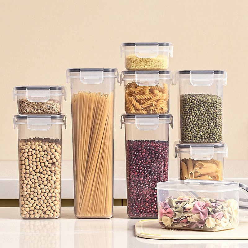 Food Grade Transparent Thickened Plastic Sealed Jar with Lid Snacks Dried Fruit Preservation Storage Jar Grain Storage Box