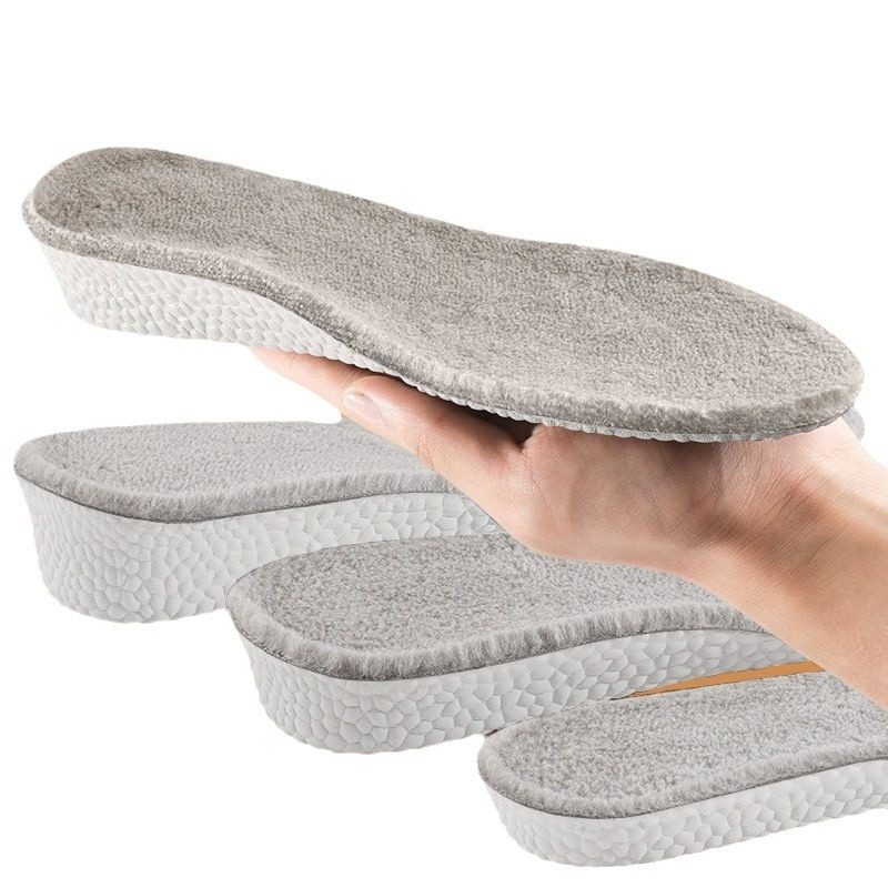 Insoles for Men and Women, Cold-Proof, Invisible, Non-Tiring, Suitable for Boots, Height-Increasing, Winter Shock-Absorbing, Fleece-Lined, Height-Increasing Pads, Non-Slip