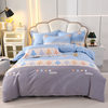 2025 New Upgraded Cotton Brushed Four-Piece Set Jet Pure Cotton Thickeneded Bed Bed Sheets Quilt Cover Ins Style Super Soft 4-Piece Set