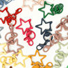 Colorful Non-Fading Five-Pointed Star Spray-Painted Lobster Clasp Keychain Pendant DIY Accessories Decoration Doll Hanging Buckle Wholesale