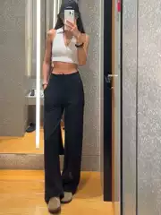Lulu Same Style Original Label Throwback Drawstring Straight Pants Yoga Pants Casual Pants Waist High Waist Drape Magic Pants