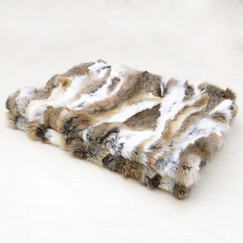 Nordic Sofa Blanket Solid Color Casual Air-conditioning Blanket Fur Knitted Blanket Cover Blanket Striped Rabbit Hair Decorative Blanket Bed End Blanket