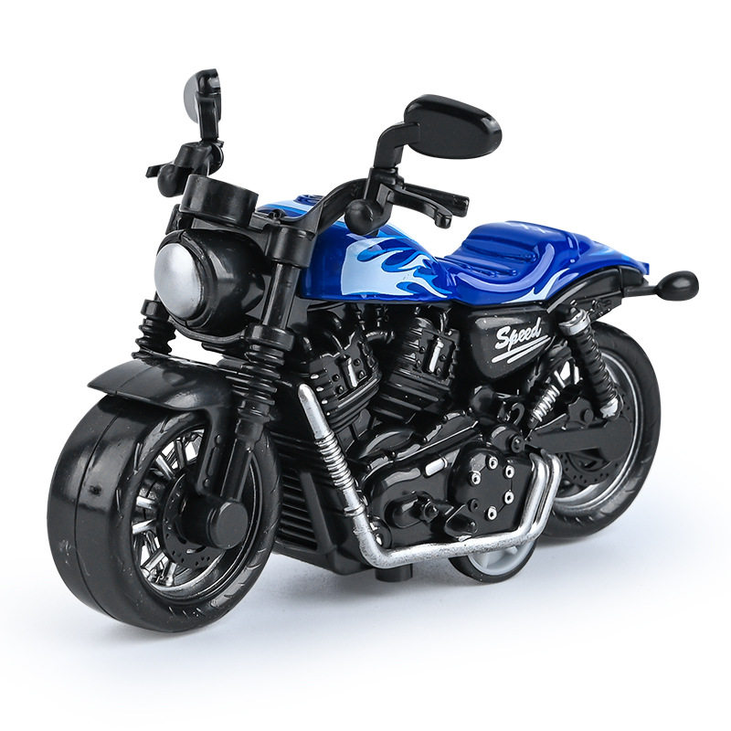 跨境代发儿童玩具男孩宝宝仿真合金摩托车摆件钥匙扣模型玩具车子