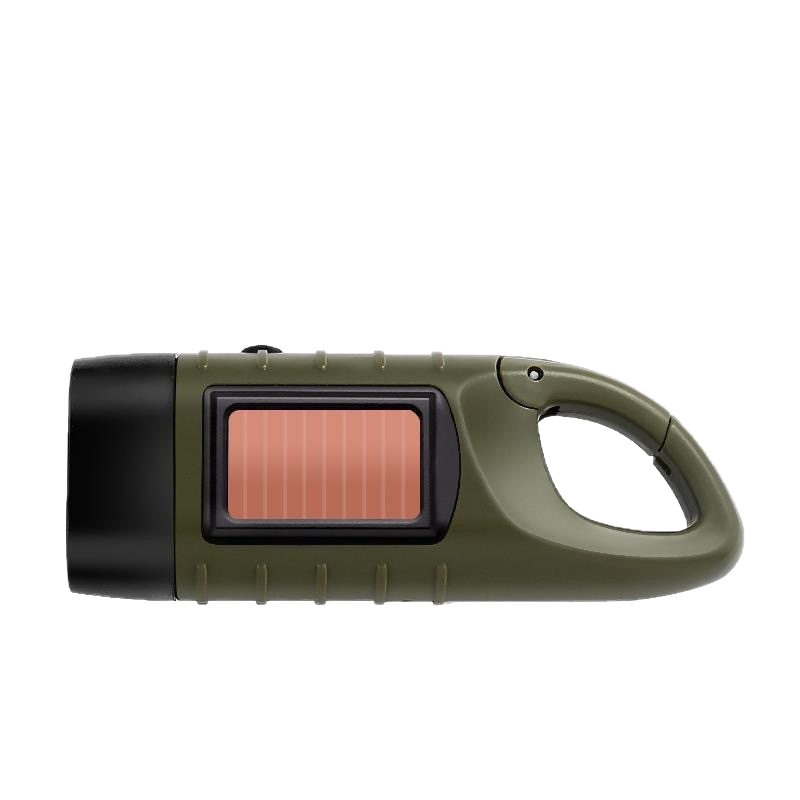 Solar-Powered Hand-Cranked Flashlight, Multi-Functional Camping Handheld Power Supply, Portable Emergency Led Light for Outdoor Use