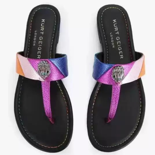Flip-Flops Summer Export 2026 New Model Eagle Head Colorful Large Size Thong Sandals Flat Beach Shoes Women's Sandals