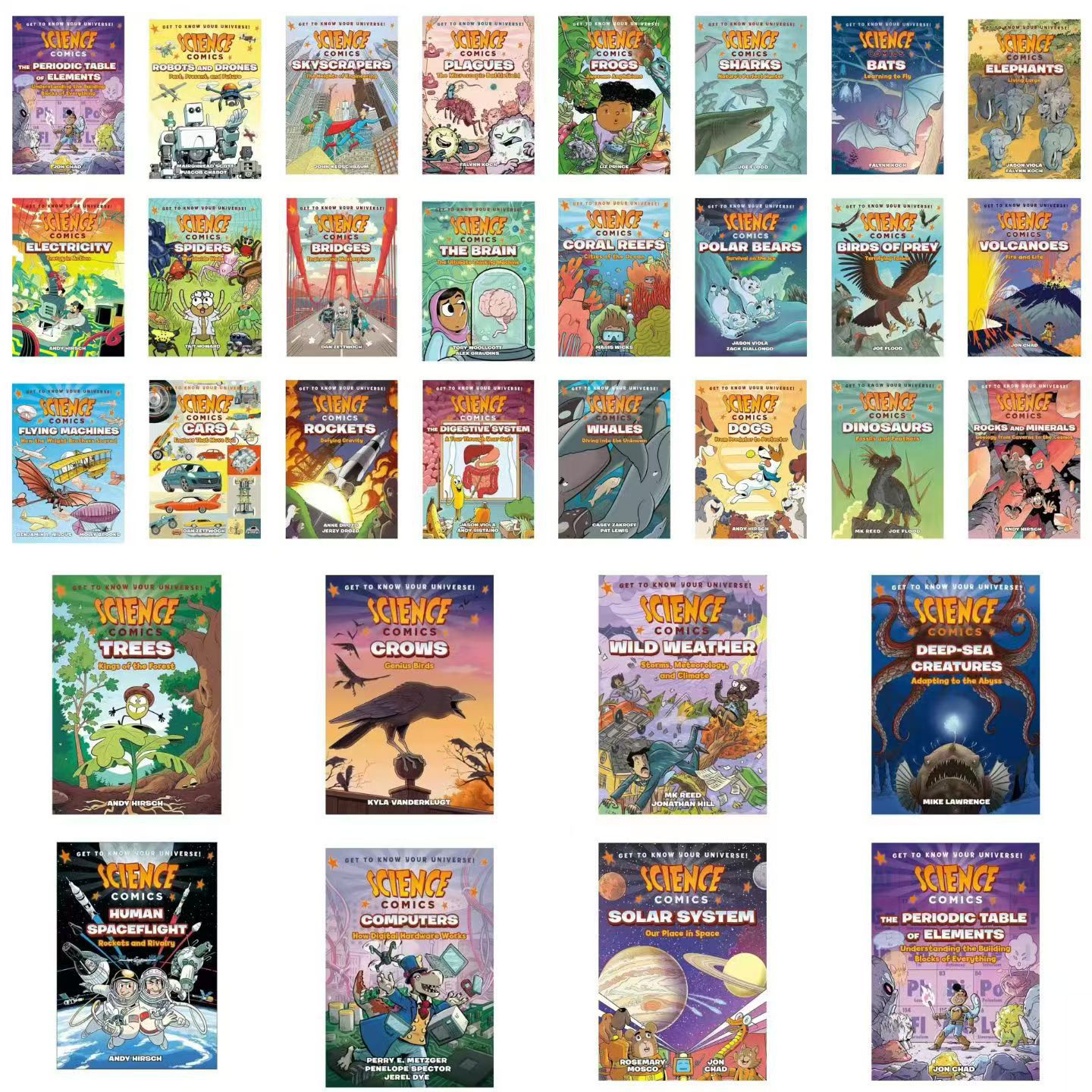 Английские оригинальные научные комиксы Science Comics Детские исследования и познания STEM Natural Science в 30 томах