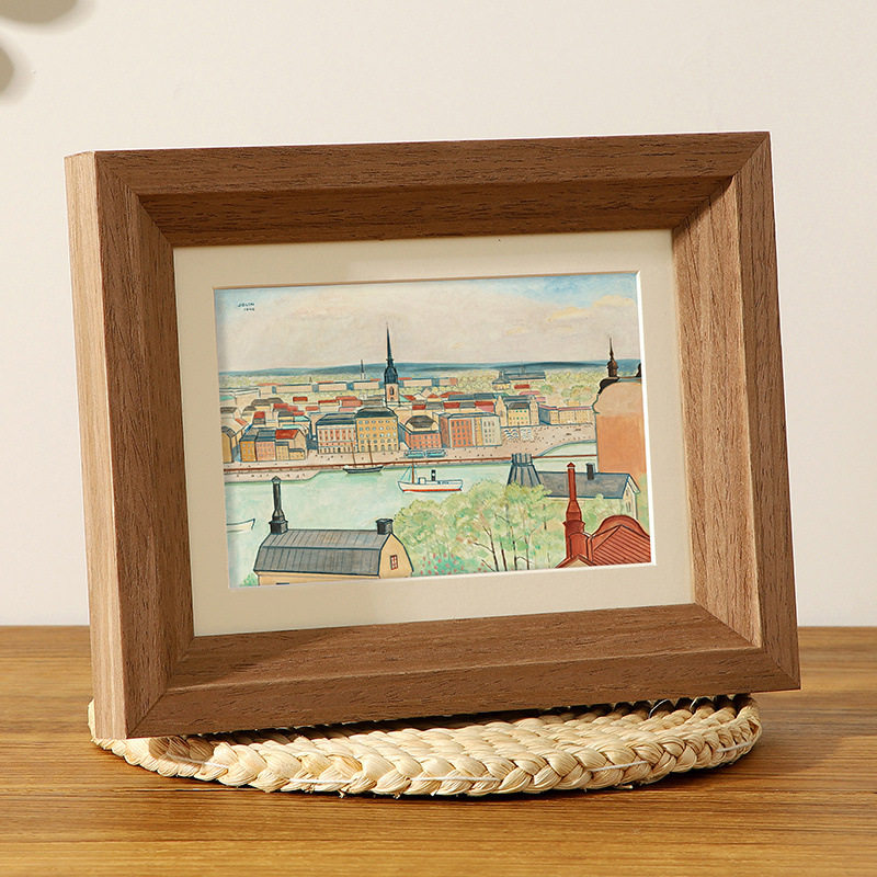 Simple solid wood photo frame table Studio 6 inch 7 inch a4 picture frame photo frame Wall High sense wooden photo frame wholesale