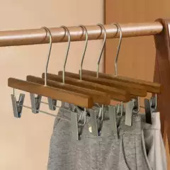 Solid Wood Pants Rack Pant Clip Skirt Household Wardrobe Non-slip Seamless Strong Clothing Store Hanger Pant Hanger Wooden Pant Clip