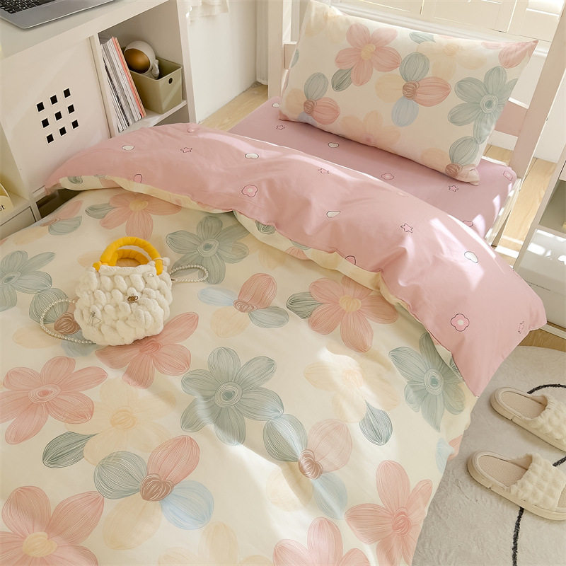 ピンクの花 [綿100%生地、肌に優しく通気性]