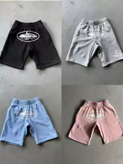 Corteiz American Street Hip-Hop Printed Knit Shorts for Men, Trendy Brand, Summer Loose High Street Five-Point Mid-Length Shorts