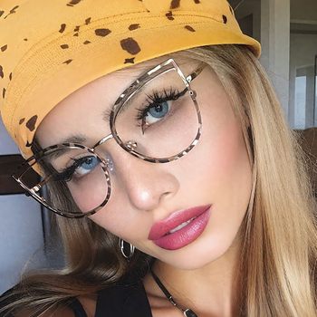 New Internet Celebrity Large Frame Pure Elegant Glasses Frame Ins Retro Cat's Eye Elegant Style Women's Short-sighted Flat Glasses