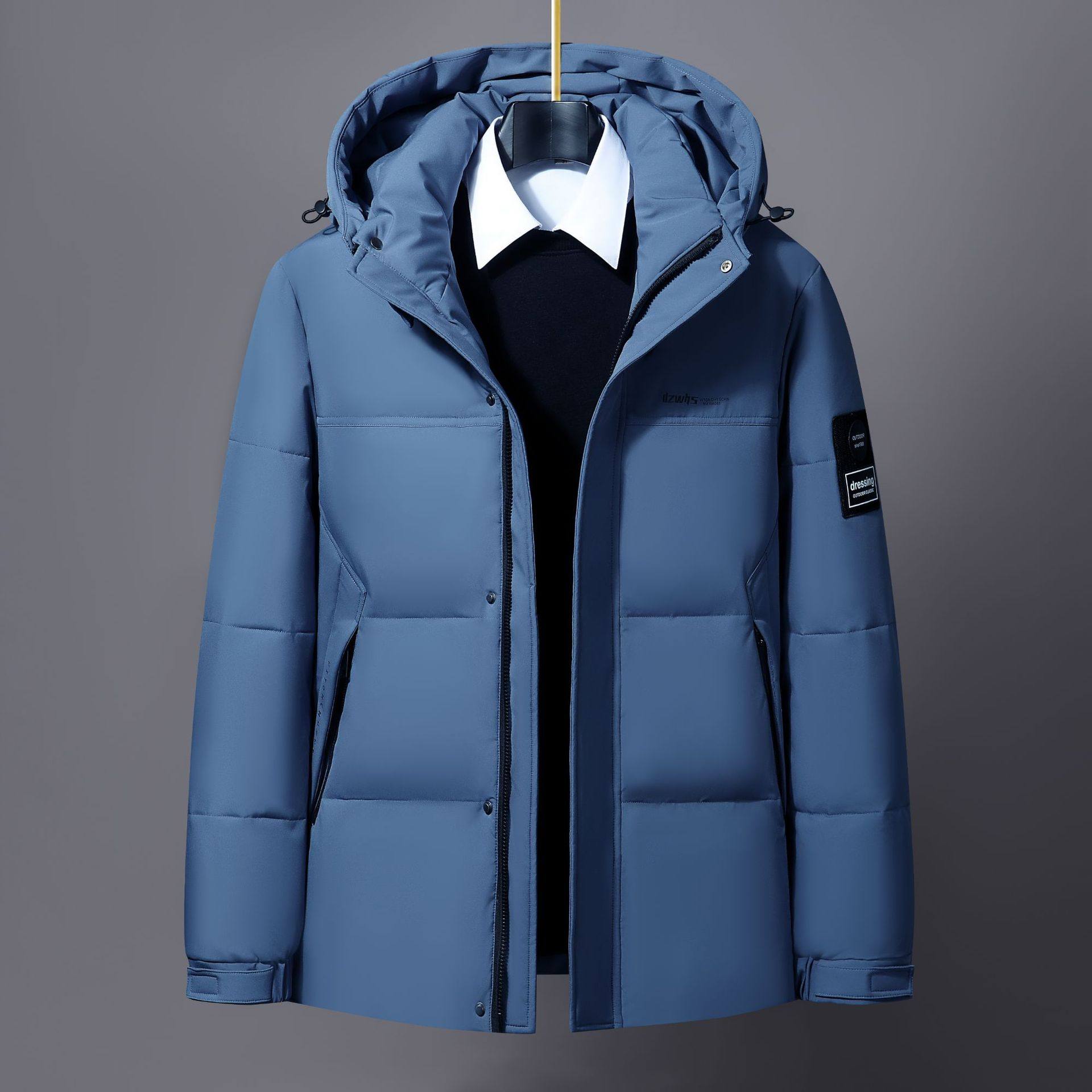 Cross-Border Wholesale down Jackets for Men and Women, Couple Hooded Jackets, Winter Student Thickened Warm Windproof Tops