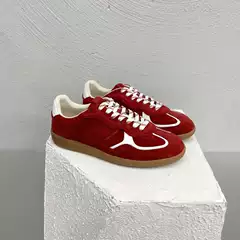 High ALOHS * niche handmade moral training shoes women's color contrast retro casual shoes sneaker