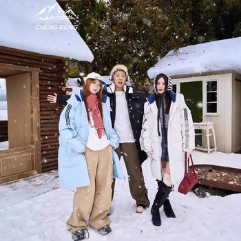 Mid-length Down Jacket Men's Winter 2024 New American Style Fashion Brand Striped fleece-lined Thickened Warm Couple Jacket