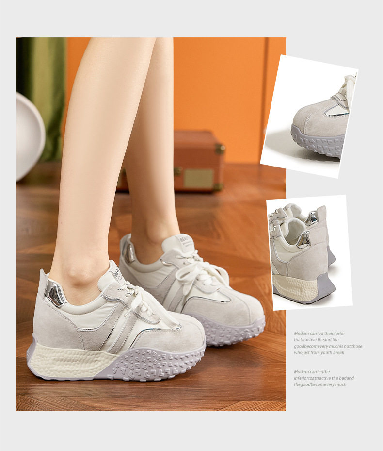 Giày cao gót nữ đế xuồng platform da bò mềm, gót siêu cao 8cm, form tròn, quai ngang, phong cách casual — Hình cầu, Xanh Nil, Len nguyên chất chi tiết 3