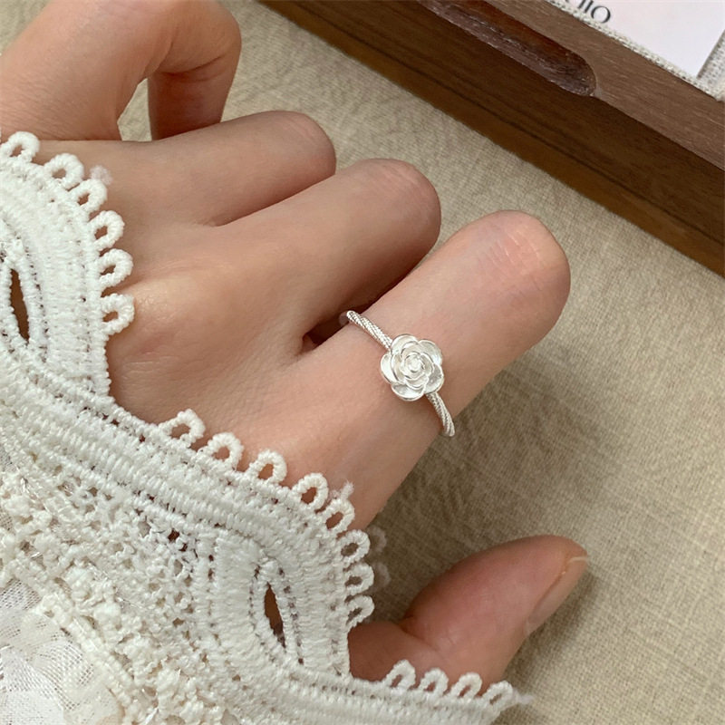 夏季复古重工925纯银戒指女小众轻奢高级感不掉色ins风百搭银饰品