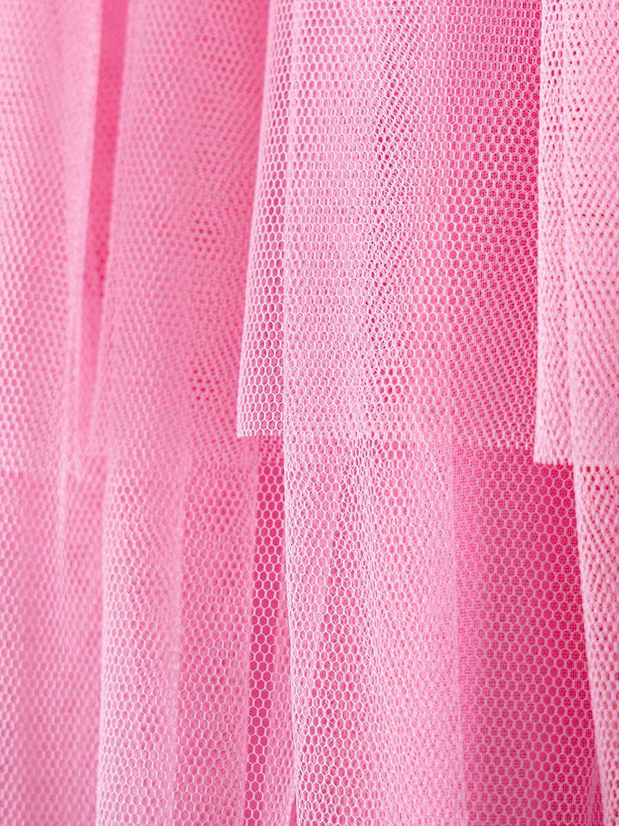 Gaun lengan pendek mesh anak perempuan musim panas, gaun anak gaya