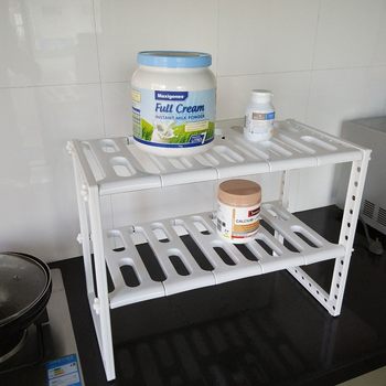 Cross-Border E-Commerce Kitchen Sink Rack Bathroom Telescopic Rack Storage Rack Stainless Steel Pot Rack