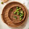 Rattan-like storage basket woven storage desktop snacks dried fruit snacks fruit gift tray afternoon tea basket
