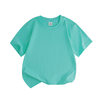 Children's Loose-Fitting Round-Neck Pure Cotton Solid Color Sweat-Absorbent Short-Sleeve T-Shirt for Summer, Suitable for Older Boys and Girls, Half-Sleeve Top for Young Children