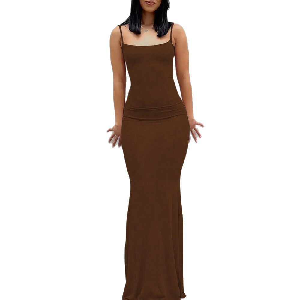 Slim Fit Bodycon Cami Dress Sexy Minimalist Design Waist Defining Comfortable Fabric Perfect for Parties or Night