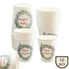 Anyou White Garland Food Grade Christmas Disposable Paper Cups Hygienic Restaurant Hotel Exhibition Party Supplies