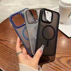 Magnetic Skin-Feel Case Suitable for iPhone 17, Apple 16 Pro Matte Electroplated 18 Solid Color Eye-Protection Cover