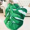 Green Large Leaf Flannel Printed Blanket Air Conditioning Cover Blanket Sofa Blanket Suitable for Bed Blanket Office Nap Blanket