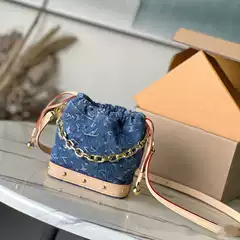 202 New Style Denim Basket Bucket Bag for Women, Summer Trendy Versatile Exquisite Crossbody Commuter Handbag