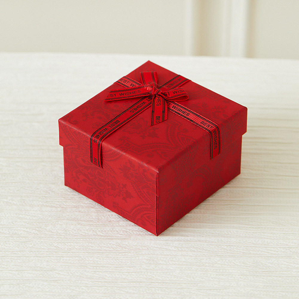 Ready-Made Watch Jewelry Packaging Box, Exquisite Heaven and Earth Cover Birthday Gift Box, Bow Jewelry Storage Packaging Gift Box