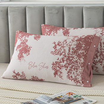 A Pair of Pure Cotton Gauze Pillowcases, All-Inclusive Side Snap-On Fixed Anti-Slip Pillowcases, All-In-One Cotton Pillowcases