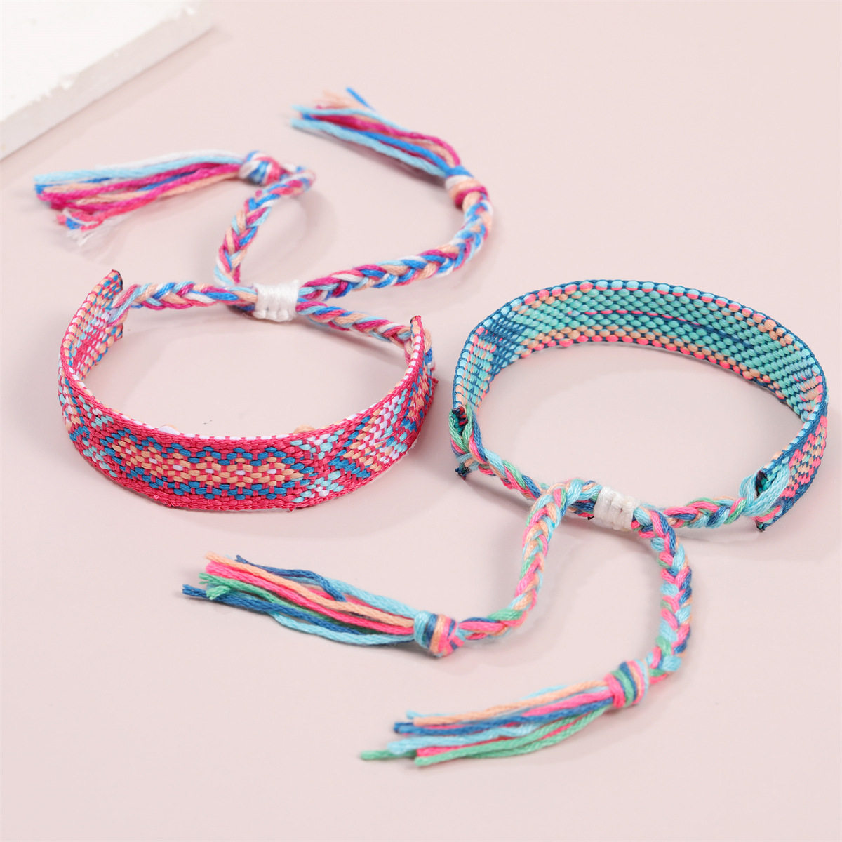 Cross-border Hot Sale Nepal Style Hand-woven Adjustable Bracelet European and American Ethnic Style Friendship Rainbow Hand Rope Spot