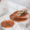 Japanese-style Tea Set Imitation Wood Grain Tea Tray Tray Household Water Cup Tray Round Hotel Restaurant Hotel Tray Barbecue Tray