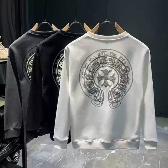 [90% off Special Area] Outlet Autumn and Winter New Heavy Trendyy Round Neck Pullover Sweatshirt for Men with Simple Printing