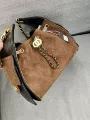 Medium suede with leather black and coffee