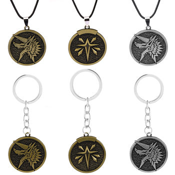 Game Merchandise Monster Hunter Thunderwolf Dragon Pendant Necklace Keychain Azure Star Charm Small Gifts in Stock Wholesale