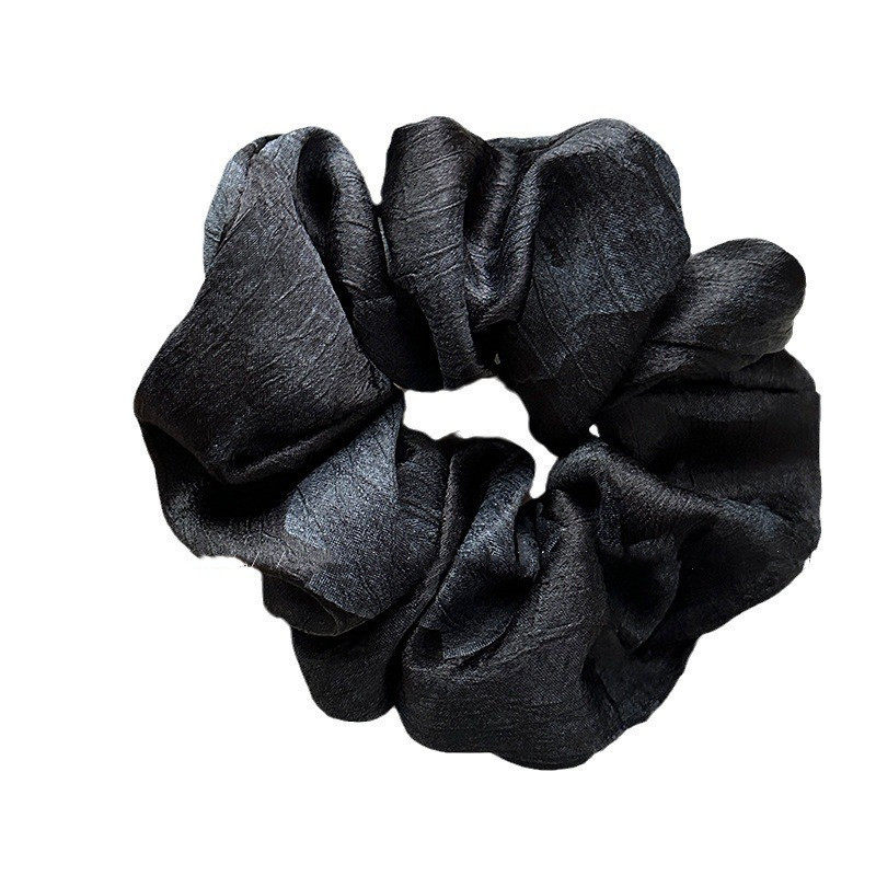 Texture French Retro High-grade Wide-brimmed Large Intestine Hair Ring Ponytail Head Rope Hair Ring Large Bowel Ring