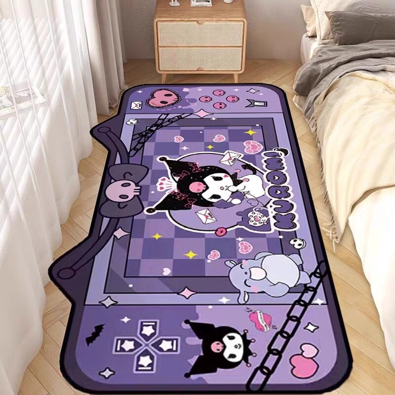 Cartoon Kuromi Carpet Home Bedroom Bedside Decorative Blanket Stain-Resistant and Easy to Care for Bay Window Insulation Mat Ready for Sale