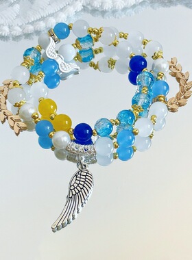 ch国拟手链美利坚法联印象周边五常拟人水晶双圈饰品ch美ch瓷手工