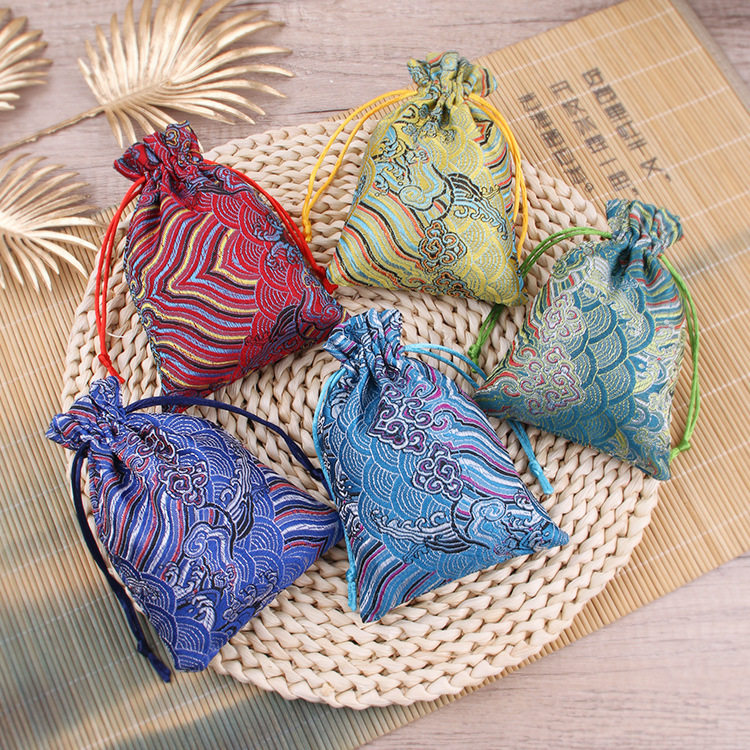 Manufacturer Wholesale Brocade Cloth Bag, Toy Bag, Bead Bag, Jewelry Bag, Storage Bag, Drawstring Bag, Handmade Brocade Bag