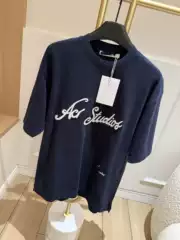AC Home's new high-quality 26ss spring and summer pearl cotton 3D embroidered round neck short sleeved T-shirt for both men and women, loose fit