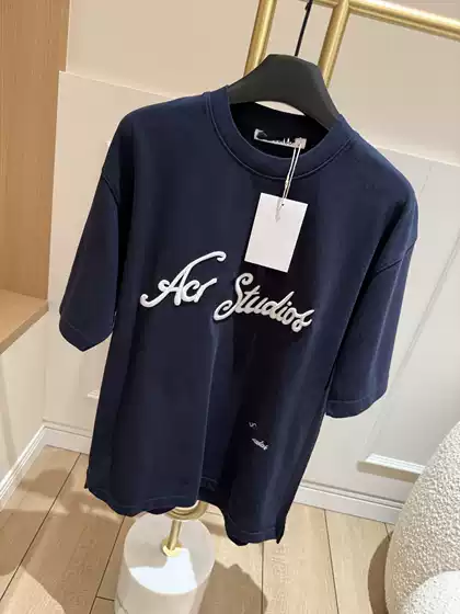 AC Home's new high-quality 26ss spring and summer pearl cotton 3D embroidered round neck short sleeved T-shirt for both men and women, loose fit