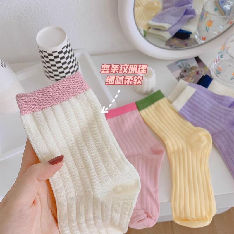 秋冬潮流诸暨袜子女中筒ins潮字母长筒透气百搭运动防臭女士长袜