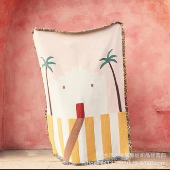 Nordic Style ins Tapestry Office Nap Blanket Blanket Cotton Knitted Lunch Break Cover Blanket Shawl Sofa Blanket