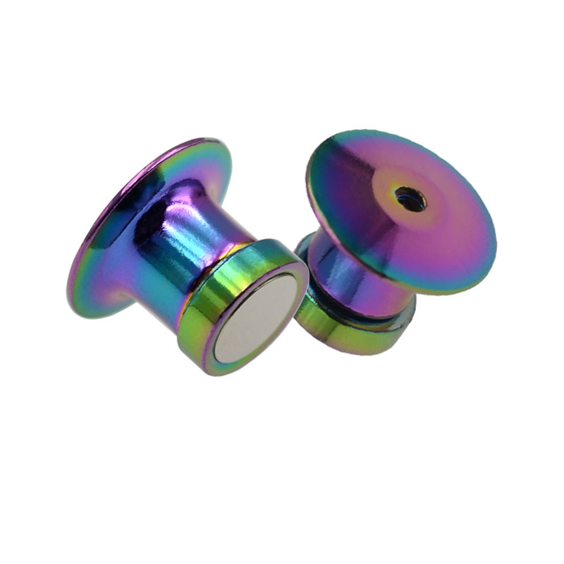 徽章豪华磁吸卡帽冰箱贴转换五金配件平头胸章厂牌磁吸旋转卡扣子