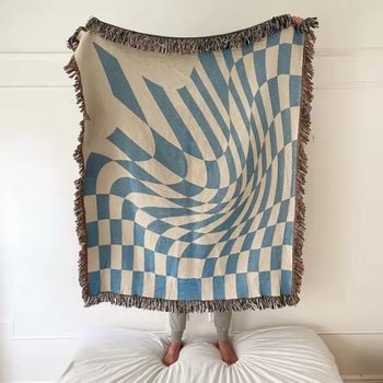 Chessboard grid blanket American-style blanket sofa blanket bay window mat window bed blanket sofa towel blanket camping